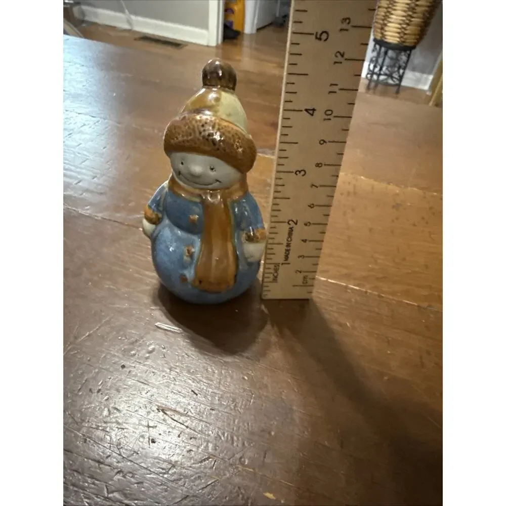Snow Man Christmas Holidays Glazed Table Top Figurine 4.5